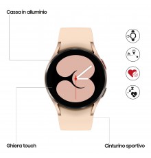 Samsung Galaxy Watch4 40mm Smartwatch Ghiera Touch Alluminio Memoria 16GB Pink Gold