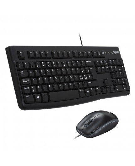 Logitech MK120 Combo Tastiera e Mouse con Filo per Windows, Mouse Ottico Cablato, Tastiera di Dimensioni Standard, USB