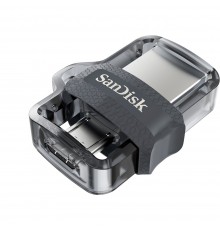 SanDisk Ultra Dual m3.0 unità flash USB 256 GB USB Type-A   Micro-USB 3.2 Gen 1 (3.1 Gen 1) Nero, Argento, Trasparente