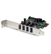 StarTech.com Adattatore scheda controller PCI Express PCIe SuperSpeed USB 3.0 a 4 porte con UASP - Alimentazione SATA