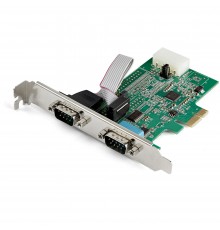 StarTech.com Scheda Seriale PCI Express con 2 Porte - Controller PCIe RS232 - 16950 UART - Scheda Seriale di Espansione DB9 a