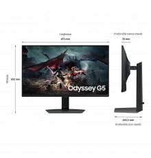 Samsung Monitor Gaming Odyssey G5 - G50D da 27'' QHD Flat