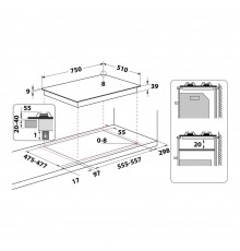 Hotpoint Piano cottura a gas PCN 752 T AS HA